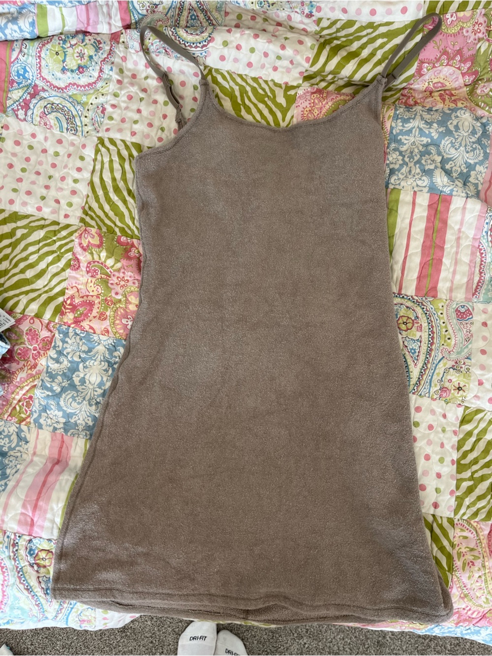SKIMS Taupe Terry Mini Slip Dress - Picture 1 of 3